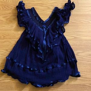 Navy blue toddler bohemian Mexican blouse
